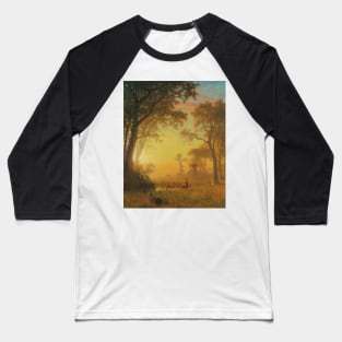 Light In The Forest by Albert Bierstadt Baseball T-Shirt